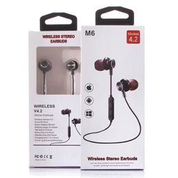 M6 Bluetooth Headphones V4.2 Wireless Earphone Noise Cancelling with Mic for Calling Iphone X S8