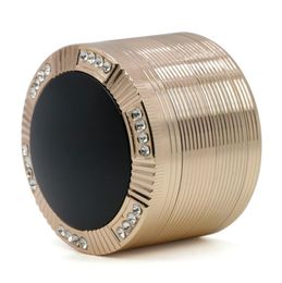 Zinc alloy diameter 63MM four layer rose gold round top cover with drill thread cigarette lighter