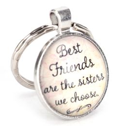 New Best Friends Are The Sisters We Choose, Friendship Pendant Jewellery Glass Cabochon Keychain