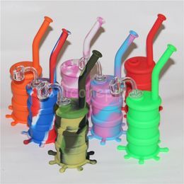 food grade silicone bong silicon dab rig with thermal wall quartz bangers nonstick silicone water pipe silicone mouthpiece for bong