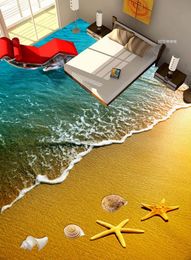 3d flooring custom 3d photo wallpaper Starfish dolphins self adhesive wallpaper 3d floor painting wallpapers for living room