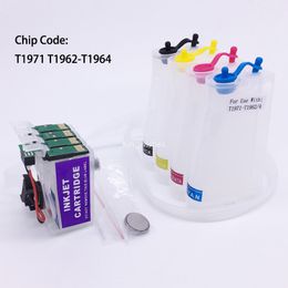 4 Colour T1971 T1962-T1964 Empty CISS Ink System With Reset Chip For Epson XP201 XP211 XP204 XP401 XP411 XP214 XP101 WF-2532 BK C M Y