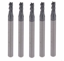 Brand New 5PCS D3*8*50 Four Flutes Solid Carbide Face End Mill CNC Milling Cutter Bits For Steel Milling