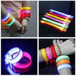 Nylon Armbands Night Reflective Wristband LED Bracelet Fashion Unisex Glow Wrist Band Cuff Bracelet Bangle For Adults Kids