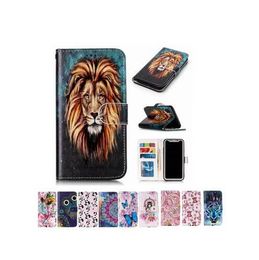 Lion Tiger Flower Wallet Flip Card Slot PU Leather Case for iphone X XS Max 8 7 6 6S Plus Samsung S6 S7 S8 S9 Plus A3 A5 A7 J3 J5 J7 2017