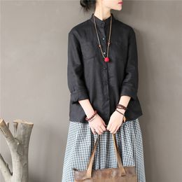 women's plus size white linen shirt