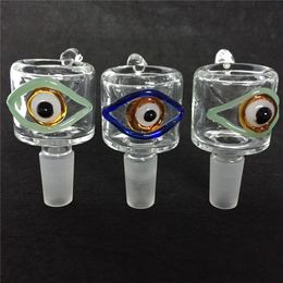 2018 New Glass Eye Bowl Heady colorful Bowls for Bongs With Male 14mm 18mm joint Glass Bongs Water Pipes Dab Rigs Accessories