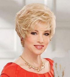 Curly Fluffy Trendy Blonde Side Bang Short Wig Hair For Women