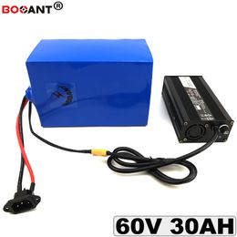 Rechargeable E-bike Lithium 60V Electric Bike Battery 18650 60V 30AH For Bafang BBSHD 2500W Motor +5A Charger Free Shipping