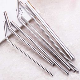 300pcs reusable straws stainless steel drinking straws 8 5 9 5 10 5 straight bend reusable metal drinking straw bar drinks party dia 6mm dhl