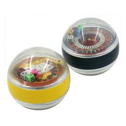 Colourful Dice Pattern Zinc Alloy Acrylic Mini Herb Grinder Spice Miller Crusher High Quality Beautiful Unique Design Strongest Magnetic
