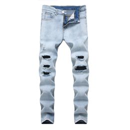 Sky Blue Ripped Jeans Men Autumn Brand Hip Hop Mens Skinny Jeans Homme Slim Fit Biker Jeans Pants J180719