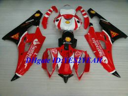 Top-rated Injection mold Fairing kit for YAMAHA YZFR6 06 07 YZF R6 2006 2007 YZF600 ABS Cool red black Fairings set+Gifts YQ13