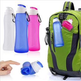 500ML Creative Collapsible Foldable Silicone drink Sport Water Bottle cup Camping Travel my plastic bicycle bottle b745