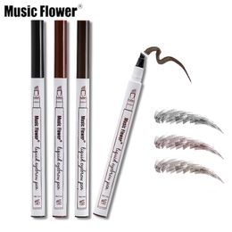 Music Flower Makeup Fine Sketch Liquid Eyebrow Pencil Waterproof Tattoo Super Durable Smudge-proof Eye Brow Pen