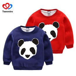 Kids Fleece Hoodies Baby Sweatshirt Boys Girls Long Sleeve Cotton Panda T Shirts Children Winter Inside Tops Toddler Shirts