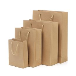 10 Sizes Kraft Paper Bags Paper Gift Bag with Handle Brown Paper Shopping Bag in Stock