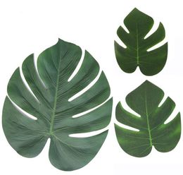 Green Tropical Palm leaves Monstera Leaves Simulation Artificial Leaf for Party Jungle Beach Theme BBQ Birthday Party Decorations