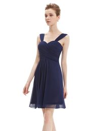 Shoulder Short Prom Dresses Sexy Halter Chiffon Blue Purple Cocktail Party Bridesmaid Skirt Small Dresses HY146