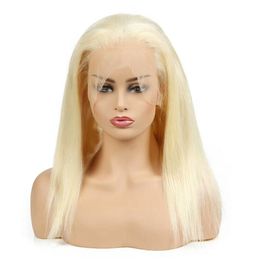 Девственные бразильцы человеческие парики для волос 613 блондинка полное кружево передние кружевные парики Срайт человеческих волос парики