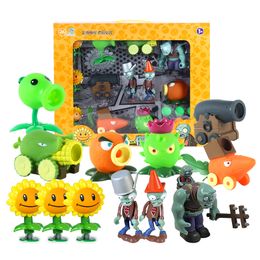 box zombies Canada - Plants vs Zombies Action Figure Toys Shooting Dolls Gargantuar 12-in-1 Set in Gift Box