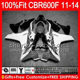 Injection Body For HONDA CBR600F4i CBR600F Grey white 11 12 13 14 115HM.16 CBR600 F CBR 600 F 600F CBR600 F4i 2011 2012 2013 2014 Fairing