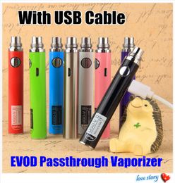 Brand New UGO-V II UGO-T Battery 650 900 1100mah eVod ugo Passthrough E Cigarette 3.3-4.2V Micro Usb Charge Port ego 510 Thread Vape pens