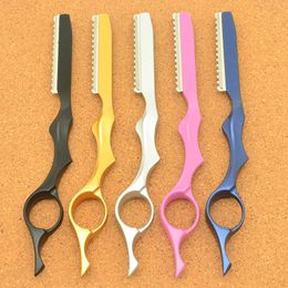 Meisha New Style Stainless Steel Straight Hair Cutting Razor Painted Hairdressing Thinning Knife Blade Salon Barber Hair Removal Tool HC0006