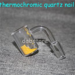 New Quartz Thermochromic Bucket Banger 14mm Male Female Color Changing Quartz Thermochromic Banger Nails For Glass Bongs Dab Rigs