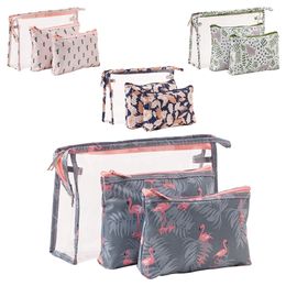 Flamingo Makeup Bags Set and Organiser for Women Girls Waterproof Cosmetic Bag Travel Make Up Pouch Toiletry Storage Bag239M