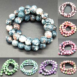 8mm 95/60/45/35/30pcs 4/6/8/10/12mm Mixed Color Rainbow Stones Round Spacer Loose Beads For Necklace Bracelet Charms Jewelry Making