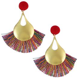 7 Colors Trendy Design Gold-Plated Women Tassel Earrings Party Jewelry
