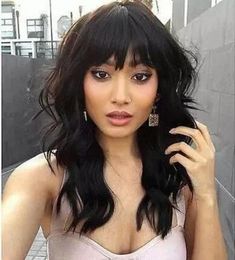 Cheap Short Wavy Hair Bangs