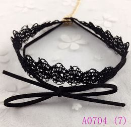3pcs Best Deal New Fashion Women Black Rope Choker Necklace Set Stretch Velvet Classic Gothic Lace Choker Chain A0704
