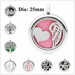 Just Breathe 25mm silver essential oil diffuser locket Heart Wing pendant magnetic perfume locket aromatherapy pendant