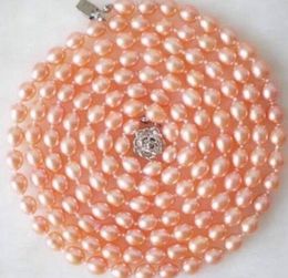Beautiful! 10mm pink Freshwater cultured pearl necklace 32"