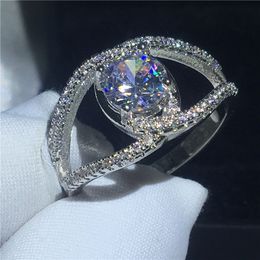 Handmade Infinity ring Silver color Micro Pave 5A Cz Stone Engagement wedding band ring for women Bridal Fashion Jewelry