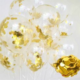 Creative Transparent Paper Balloon With Sequins Round Festival Birthday Party Supplies Latex Airballoon Wedding Decorations Hot Sale 2 4sl a