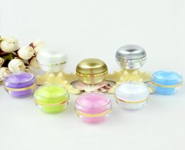 100pcs/lot 5g cream jar For Lip balm Lipstick Empty Spherical Round lip gloss jar boxes Mini sample container 7 Colours