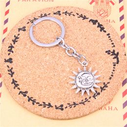 Keychain double sides sun moon Pendants DIY Men Jewellery Car Key Chain Ring Holder Souvenir For Gift