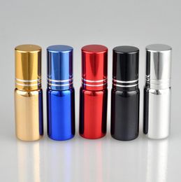 5ml Empty UV glass roll bottle essential oil bottle sample glass vials cosmetic container with roller ball LX2260