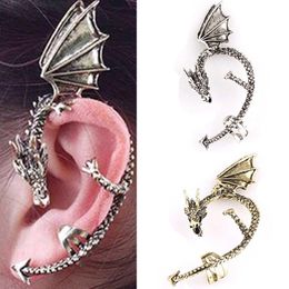 Wholesale New Fashion Retro Vintage Gothic Rock Punk Twine Dragon Shape Ear Cuff Clip Earring Earrings for Women Men Earrings Free Shipping