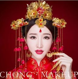 Brides, ancient costumes, headwear, Phoenix crown show, kimono and kimono, accessories for Chinese ethnic accessories, wedding gowns and acc