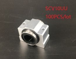 100pcs/lot SCV10UU SC10SUU 10mm shorter linear case unit linear block bearing blocks for cnc router 3d printer parts