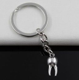 20pcs/lot Key Ring Keychain Jewelry Silver Plated zombie tooth Teeth Charms