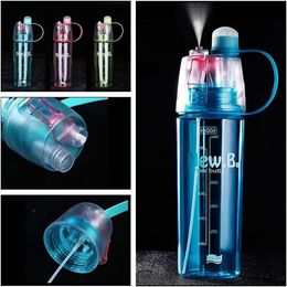 Large capacity Sports spray plastic water cup Creative Portable outdoor water bottle 3 colors Drink Bottles T3I0446