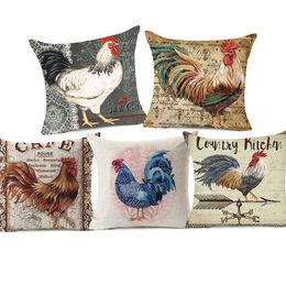 Vintage American Map Route 66 Linen Pillow Case Cushion Cover Home Cafe Decor
