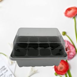 Plastic Nursery Pot Plant Germination Grow Box 12 Cell Black Propagation Tray Garden Supplies High Quality