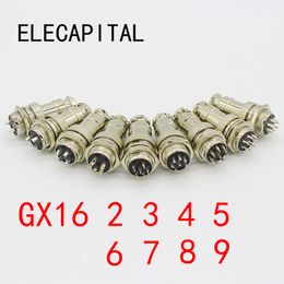 GX16-2/3/4/5/6/7/8/9 Pin Male & Female Diameter 16mm Wire Panel Connector GX16 Circular Connector Aviation Socket Plug