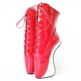 18CM Heel Height Sexy Round Toe Hoof Heel Platform Party Ankle Boots US size 5.5-14.5 No.MT1818